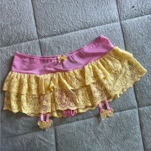 Pink and Yellow Lace Women's Lingerie